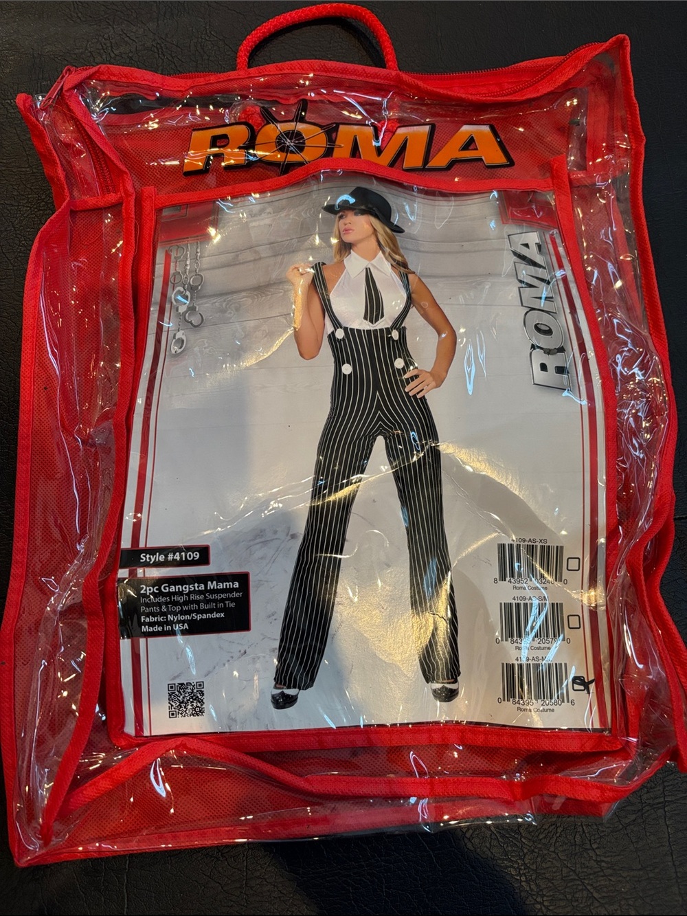Roma Black & White Pinstripe Suspender Wide-Leg Jumpsuit